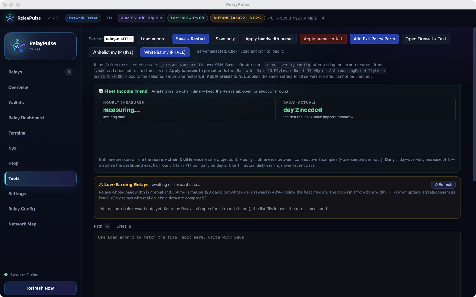 Editing anonrc across the fleet without a terminal